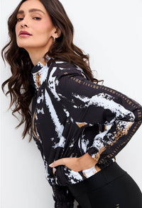 Jaqueta bomber com bolsos estampada Pulsa