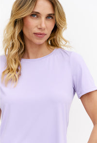 Tshirt alongada nas costas lisa lavanda Aura