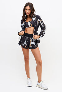 Shorts duplo preto com bolso estampado Pulsa