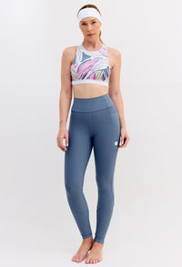 Legging lisa azul índigo com bolsos Aurora