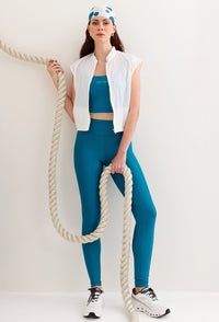 Legging com recorte lisa azul atlântico Al mare