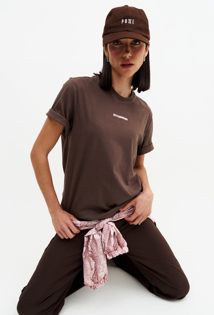 Camiseta lisa marrom café Domma