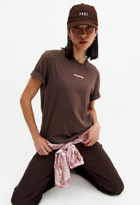 Camiseta lisa marrom café Domma