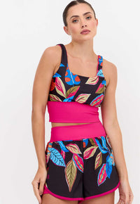 Short duplo estampado com bolso Anoitecer