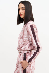 Jaqueta bomber com bolsos frontais estampada Domma