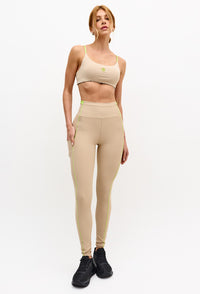 Legging bege árido com vivo verde lima Pure
