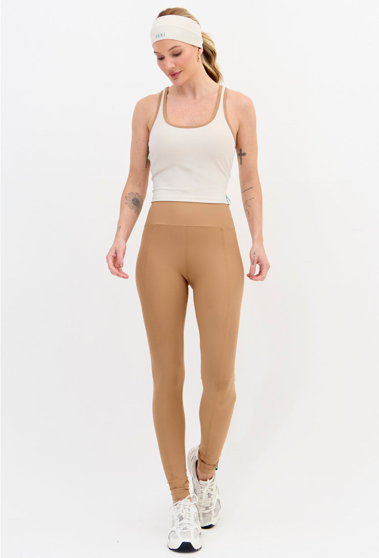 Legging com recorte lisa amêndoa Lance