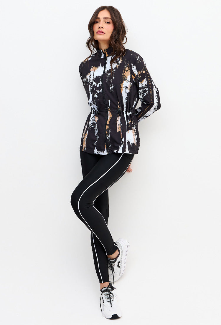 Legging preto com vivo branco cristal Pulsa