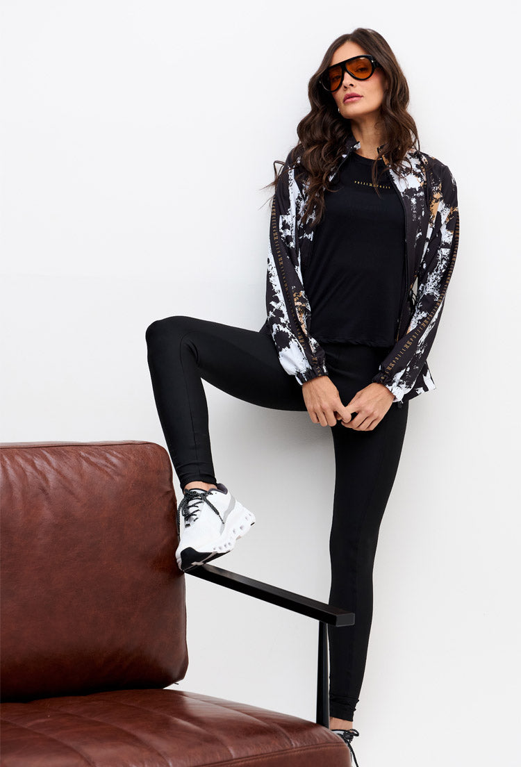 Legging com recorte lisa preto Pulsa