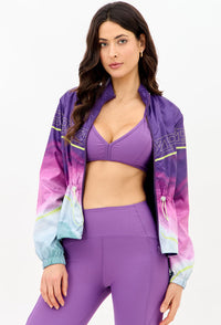 Top curto de alças cruzadas roxo fusão Alquimia