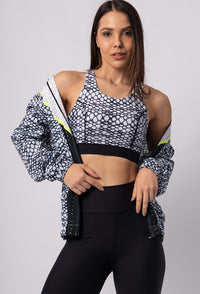 Top running dupla face com bolso estampa Action