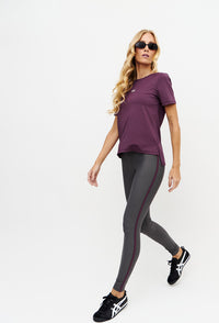 Legging lisa chumbo com viés lateral Instinto