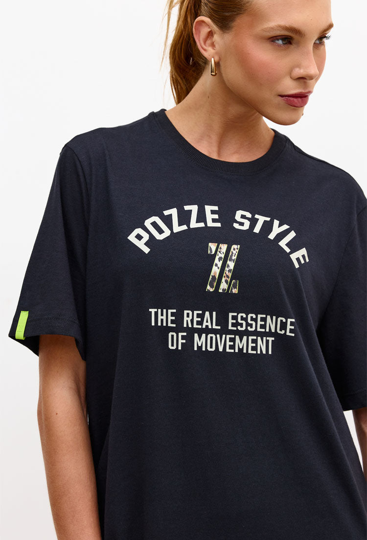 Camiseta lisa com estampa localizada Pure