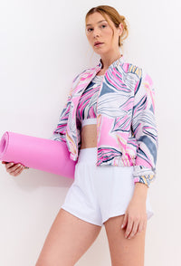 Shorts duplo liso branco cristal com bolso Aurora
