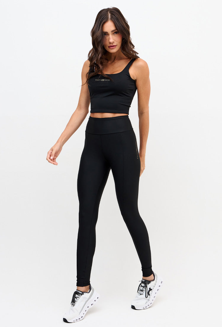 Legging com recorte lisa preto Pulsa