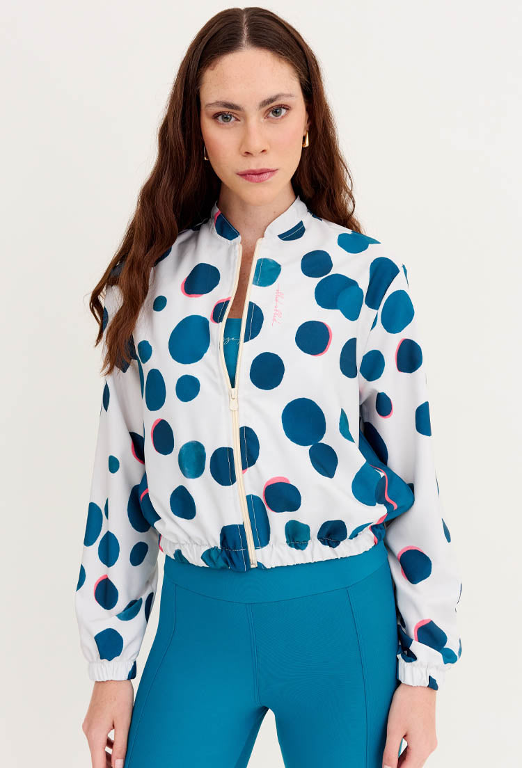 Jaqueta bomber com bolsos estampada poá Al mare