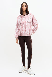 Legging com bolsos marrom café e vivo rose Domma