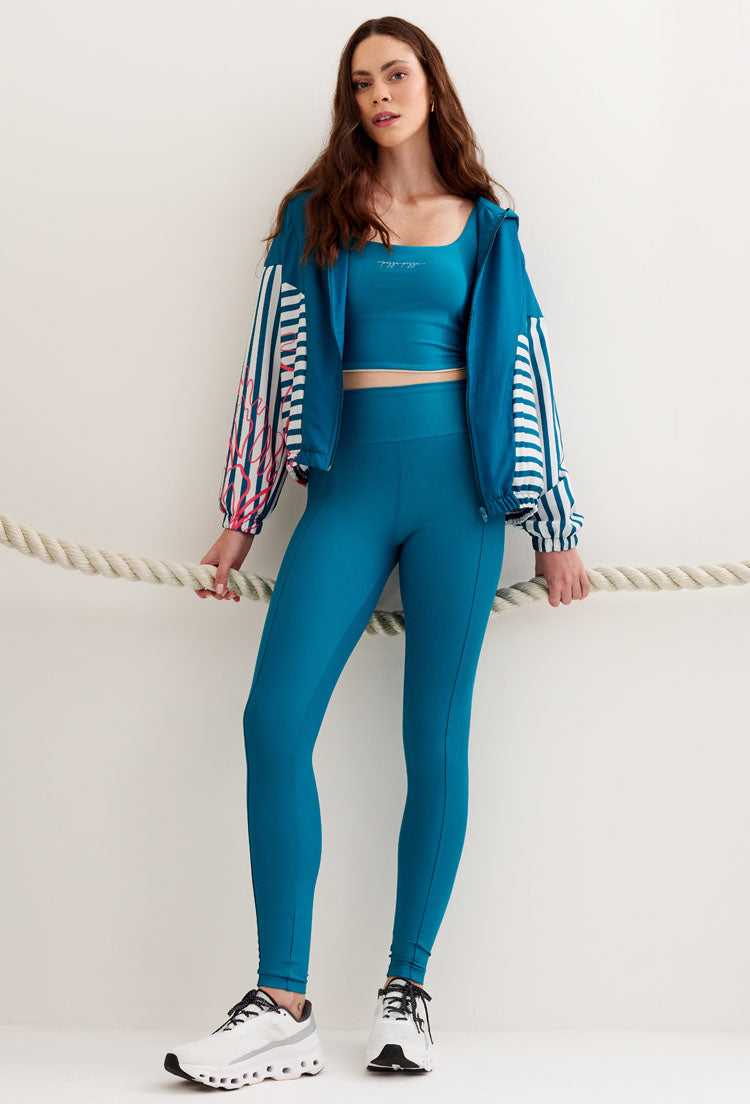 Legging com recorte lisa azul atlântico Al mare
