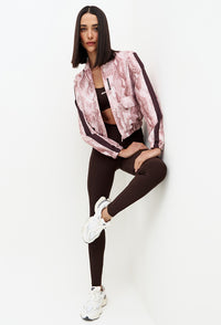 Jaqueta bomber com bolsos frontais estampada Domma