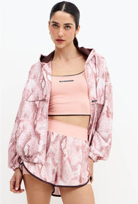 Shorts duplo rose com bolso estampado Domma