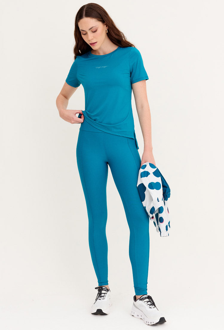 Tshirt alongada nas costas lisa azul atlântico Al mare