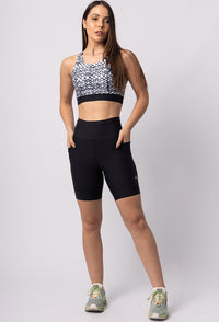 Top running dupla face com bolso estampa Action