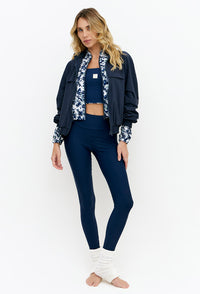 Legging com recorte lisa marinho Deep