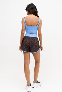 Shorts duplo azul fly com bolso estampado Magna