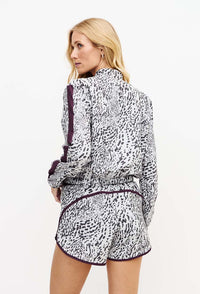 Jaqueta bomber com bolsos frontais estampada Instinto