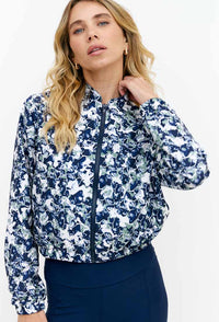 Jaqueta bomber com bolsos estampada Deep