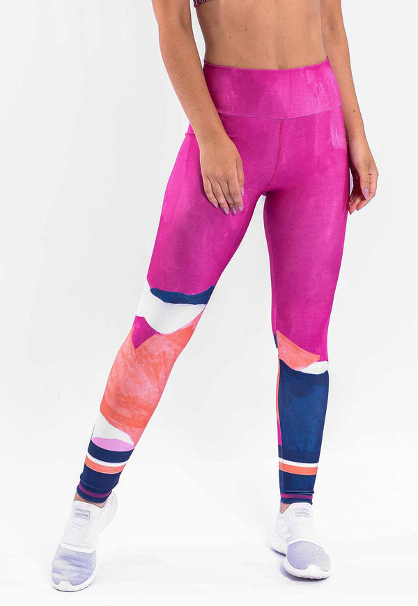 Legging abstrata rosa estampa Acqua
