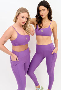 Top faixa dupla face roxo e verde Alquimia