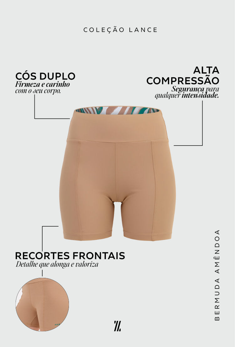 Bermuda lisa amêndoa Lance