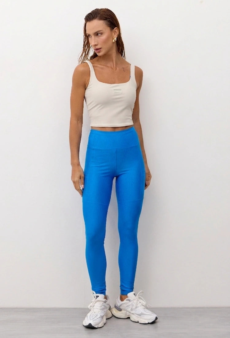 Conjunto Legging com recorte e bolsos + Top longo dupla face Athena