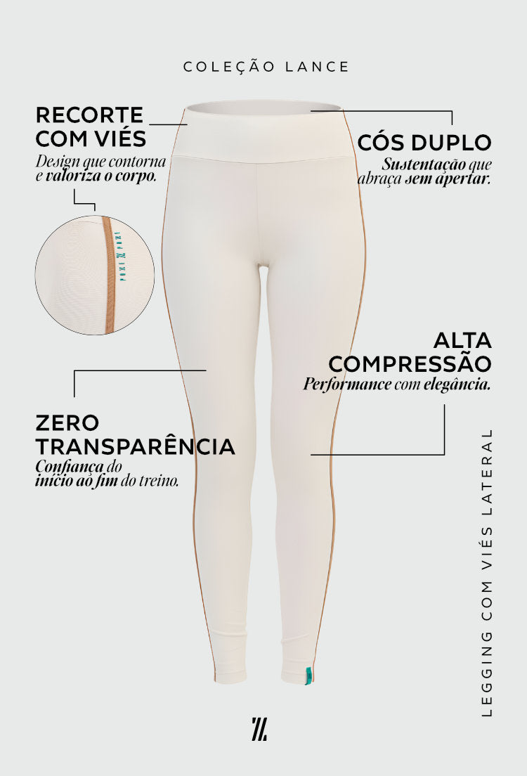 Legging lisa luna com viés lateral Lance