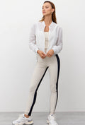 Conjunto Top longo dupla face+Legging bicolor+Jaqueta bomber Athena