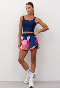 Conjunto Shorts duplo estampado + Top longo dupla face Acqua