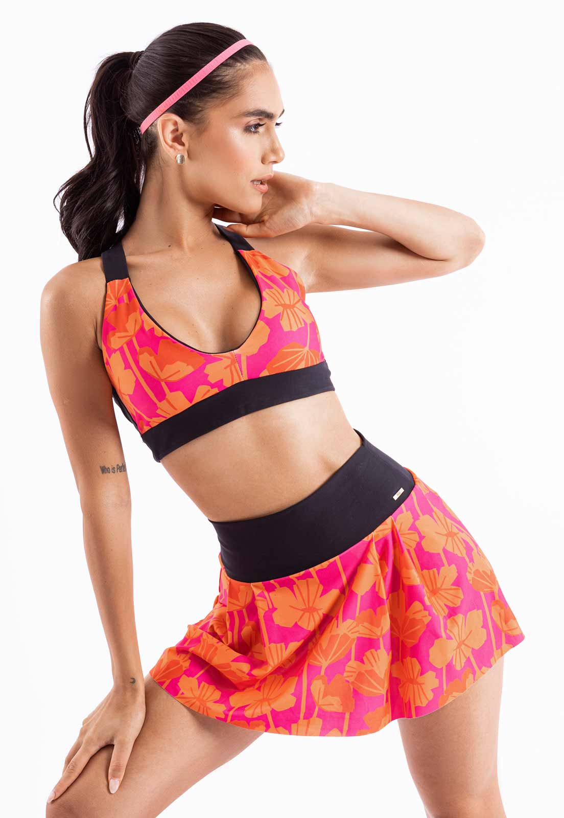 Shorts saia transpassada estampa Sunset