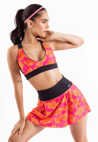 Shorts saia transpassada estampa Sunset