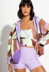 Bermuda lisa lavanda com bolsos Aura