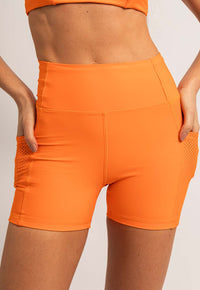 Bermuda lisa laranja magnético com bolsos Magnetic