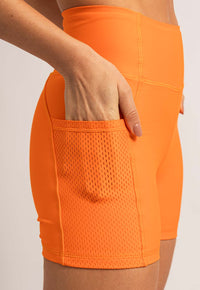 Bermuda lisa laranja magnético com bolsos Magnetic