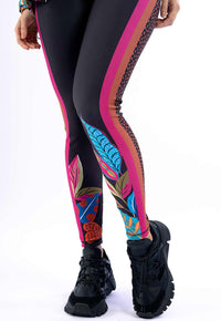 Legging com faixas laterais anoitecer