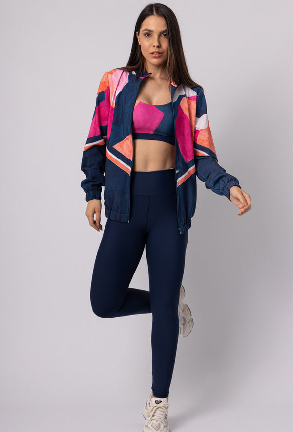 Conjunto Legging lisa+Top dupla face+Jaqueta corta vento Acqua