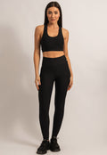 Conjunto Preto Top+Legging Action