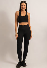 Conjunto Preto Top+Legging Action