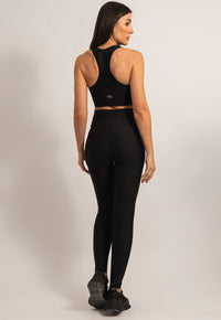 Conjunto Preto Top+Legging Action