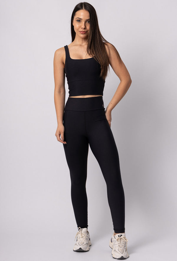 Conjunto Top longo dupla face+Legging com bolso Action