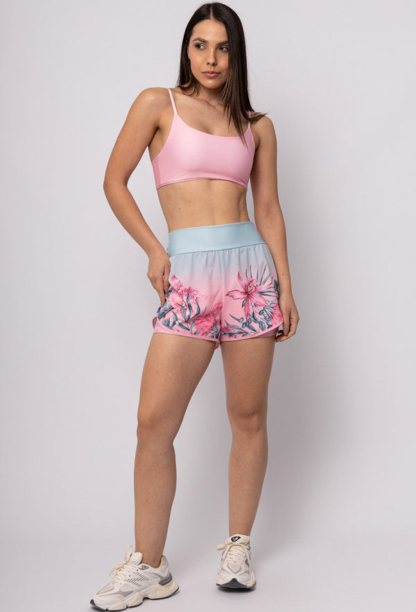 Conjunto Top dupla face+Short duplo Degradê