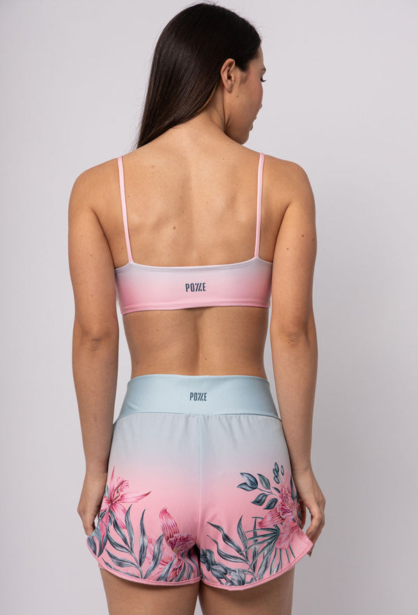 Conjunto Top dupla face+Short duplo Degradê